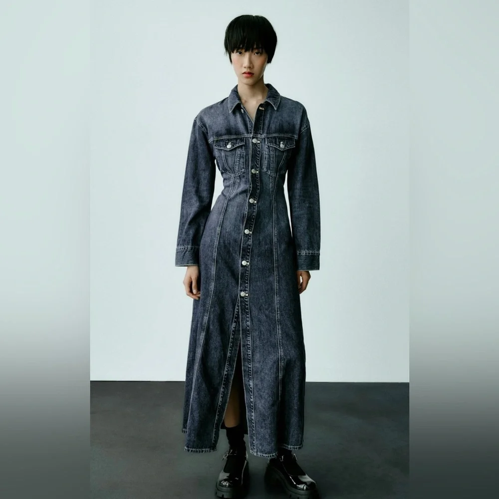 ZARA Long Denim Dress